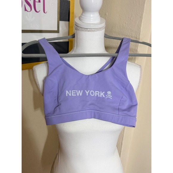 lululemon athletica Other - Lululemon Free To Be Wild Bra New York Skull Purple Strappy Yoga Sports Bra 4